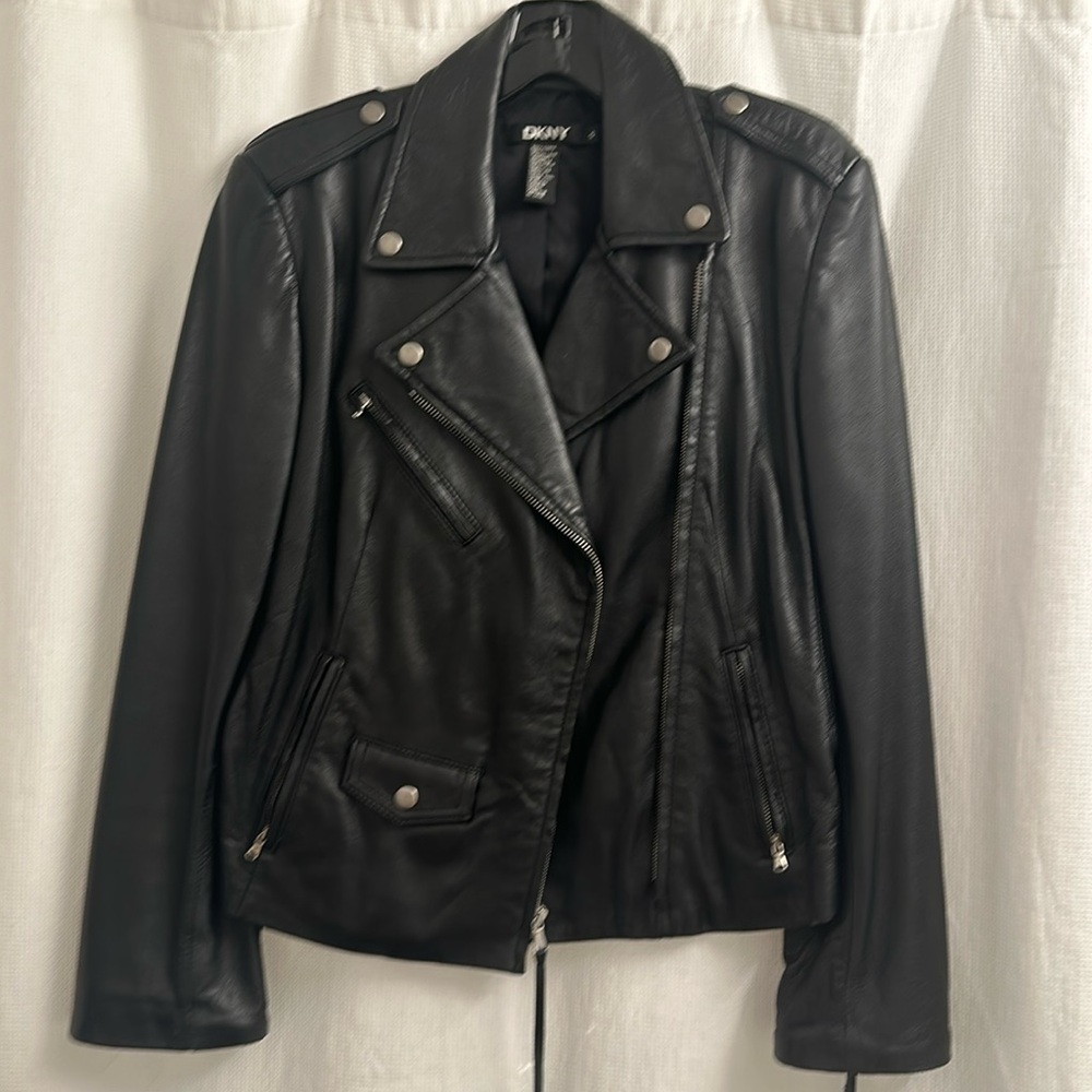 DKNY Small Leather Motorcycle Jacket